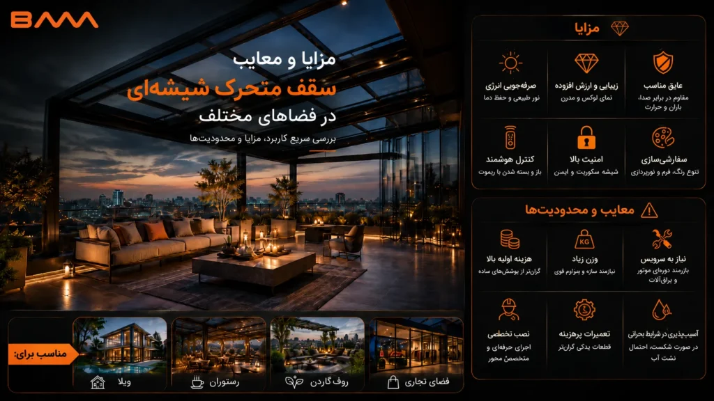سقف متحرک شیشه ای